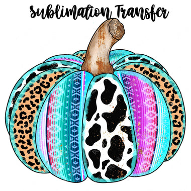 Cow Print Pumpkin Sublimation Transfer