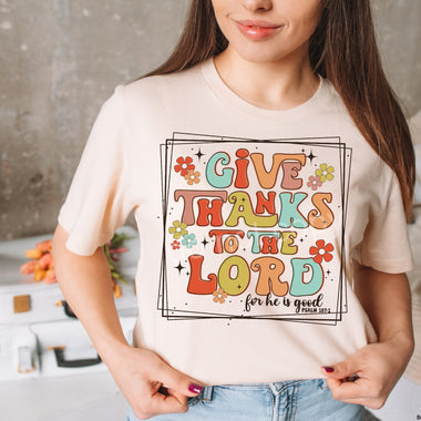 Give Thanks Screen Print High Heat Transfer V68
