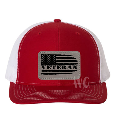 Veteran Flag Leather Patches *Patch Only*