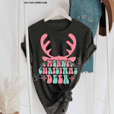 "No Restocks"Merry Christmas Deer Screen Print High Heat Transfer U107