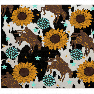 Cowhide Western Skinny Tumbler Seamless Sublimation Transfer