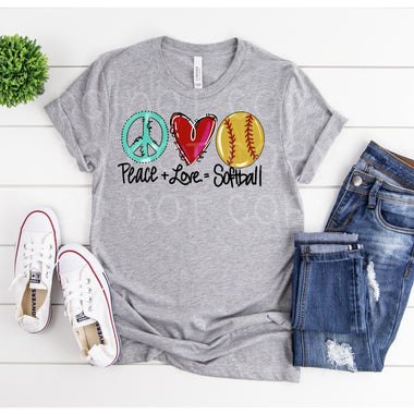 "No restocks" Peace love Softball Screen Print Transfers I2 *will not restock*