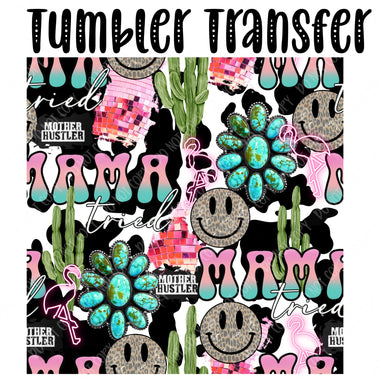 Mama Retro Skinny Tumbler Seamless Sublimation Transfer