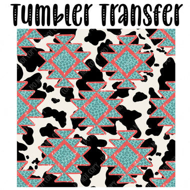 Aztec Cowprint Skinny Tumbler Seamless Sublimation Transfer