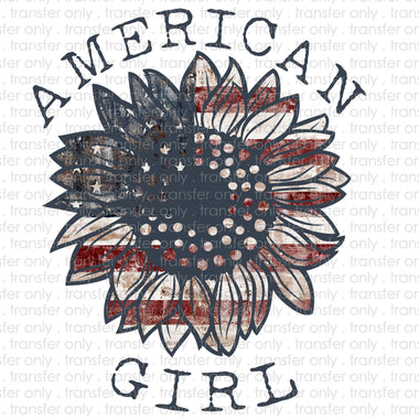 American Girl Sunflower Sublimation Transfer
