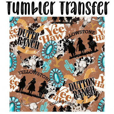 Dutton Collage Skinny Tumbler Seamless Sublimation Transfer