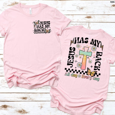 Jesus Has My Back Front & Back Screen Print High Heat Transfer U35