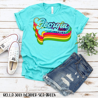 *No Restocks* Georgia Tie Dye Screen Print Transfer *HIGH HEAT*V62
