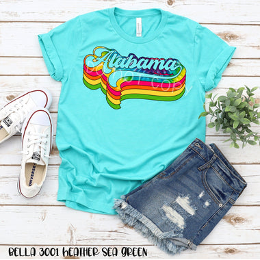 "No restocks" Alabama Tie Dye Screen Print Transfer *HIGH HEAT*V18