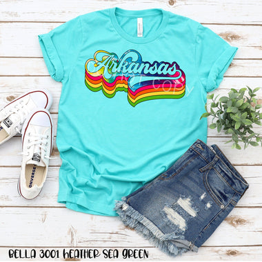 "No restocks" Arkansas Tie Dye Screen Print Transfer *HIGH HEAT*V17