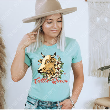 Cattle Queen Screen Print High Heat Transfer W100