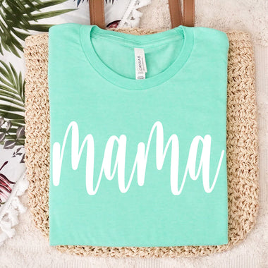 Mama Cursive PUFF Screen Print Transfer