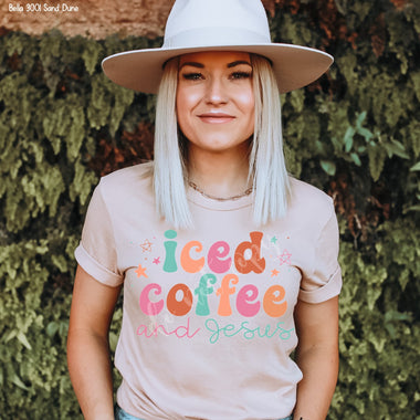 "No restocks" Iced Coffee & Jesus Screen Print High Heat Transfer J17