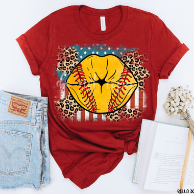 "No restocks" Softball Lips Background Distressed Screen Print High Heat Transfer Q111