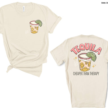 Tequila Cheaper Therapy Screen Print High Heat Transfer A20