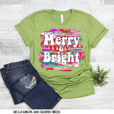 "No Restocks" Merry & Bright Colorful Screen Print High Heat Transfers Q63