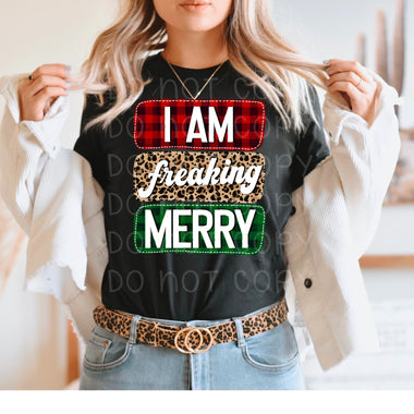 *No Restocks* I am Freakin Merry Blocks Screen Print High High Transfer Q80