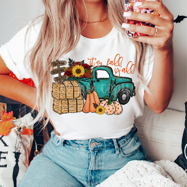 “No restocks” It's Fall Y'all Truck Screen Print High Heat Transfer I22