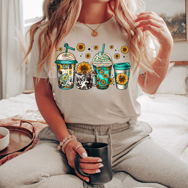 Sunflower Coffee Screen Print High Heat Transfer T81