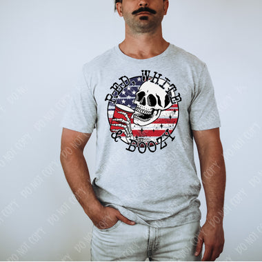 Red White Boozy Screen Print High Heat Transfers W67