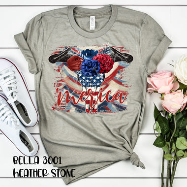 Merica Skull Screen Print Transfers *High Heat* V118