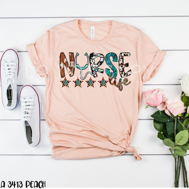 Nurse Life Western Screen Print High Heat Transfer A16