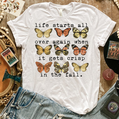 *No Restocks* Life Starts Again Butterfly Screen Print High Heat Transfer T169