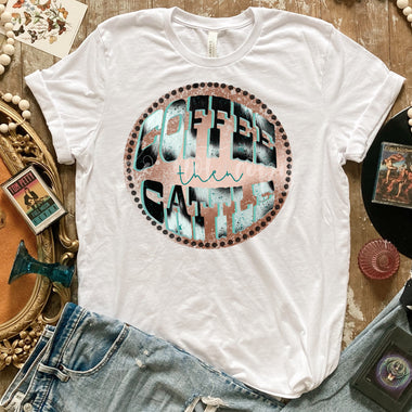 Coffee then Cattle Screen Print High Heat Transfer V155