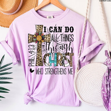I can do all Things Cross Screen Print High Heat Transfer T13