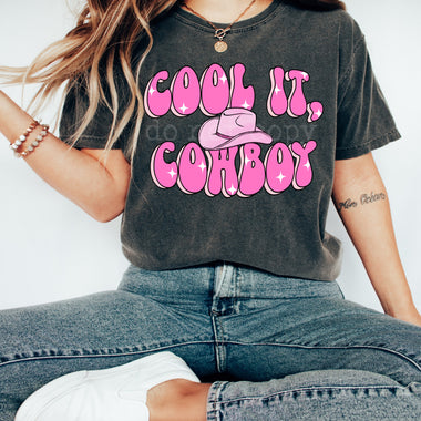 Cool it cowboy Screen Print High Heat Transfer V14