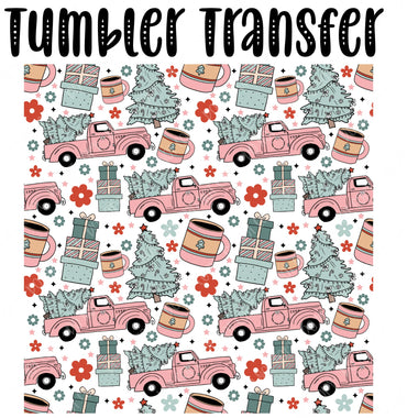 Pink Truck Skinny Tumbler Seamless Sublimation Transfer
