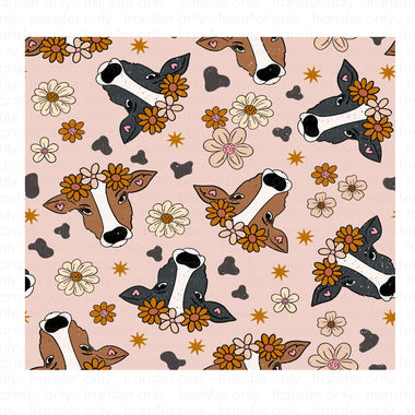 Cow Flower Pattern Skinny Tumbler Seamless Sublimation Transfer