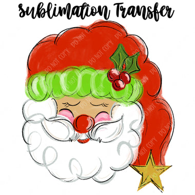 Handdrawn Santa Sublimation Transfer