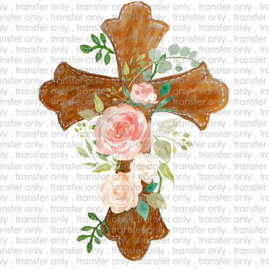 Floral Cross Sublimation Transfer