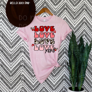 *No Restocks* Love Love Love XoXo Screen Print High Heat Transfer T114