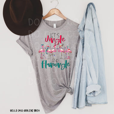 “No restocks” Let's Jingle and Flamingle Screen Print Transfer *High Heat* T148