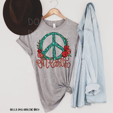 *No Restocks* Peace on Earth Screen Print Transfer *High Heat* U131