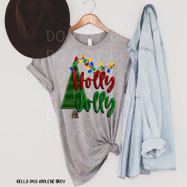 Holly Jolly Tree Screen Print High Heat Transfer W106