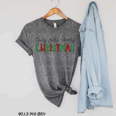 "No Restocks"This Girl Loves Christmas Screen Print Transfers *High Heat* I32