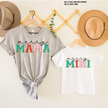 Merry Mama & Mini Screen Print High Heat Transfer