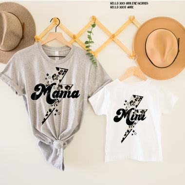 Mama Mini Lightning Bolt Screen Print Transfer