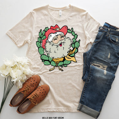 *No Restocks* Cactus Western Santa Screen Print High Heat Transfers R3