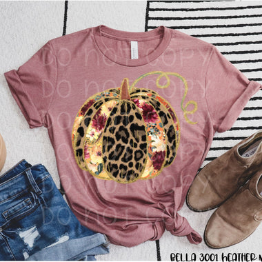 *No Restocks* Floral Leopard Pumpkin Screen Print High Heat Transfer