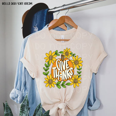 *No Restocks* Give Thanks Pumpkins Screen Print High Heat Transfer P16