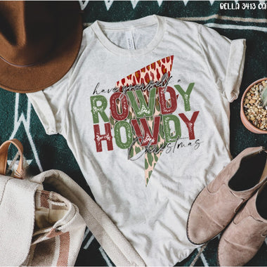 "No Restocks"Rowdy Howdy Christmas Screen Print High Heat Transfer T7