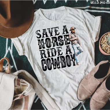 "No restocks" Save a Horse Ride a Cowboy Screen Print High Heat Transfer Q4