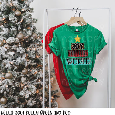 "No Restocks" Joy to the World Stack Tree Screen Print Transfers *High Heat* P9