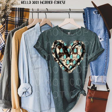 *No Restocks* Cowhide Heart Screen Print Transfer *High Heat* T149