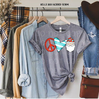 "No Restocks" Love Santa Blue and Red Screen Print Transfers *High Heat* V167