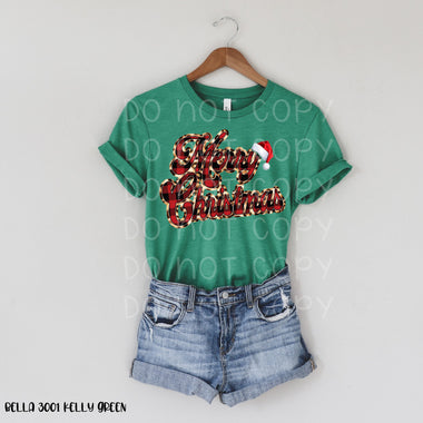 “No restocks” Merry Christmas Plaid and Leopard Screen Print Transfers *High Heat* Q50